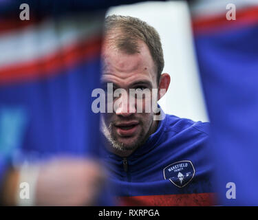 Wakefield, Royaume-Uni. 10 mars 2019. Fusée Mobile Stadium, Wakefield, Angleterre ; Rugby League Super League Betfred, Wakefield Trinity vs Hull Kingston Rovers ; Wakefield Trinity's George King. Credit : Dean Williams/Alamy Live News Banque D'Images