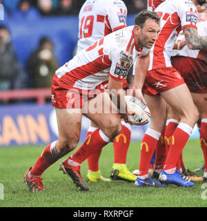 Wakefield, Royaume-Uni. 10 mars 2019. Fusée Mobile Stadium, Wakefield, Angleterre ; Rugby League Super League Betfred, Wakefield Trinity vs Hull Kingston Rovers, Hull Kingston Rovers' Tommy Lee. Credit : Dean Williams/Alamy Live News Banque D'Images