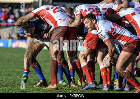 Wakefield, Royaume-Uni. 10 mars 2019. Fusée Mobile Stadium, Wakefield, Angleterre ; Rugby League Super League Betfred, Wakefield Trinity vs Hull Kingston Rovers, Hull Kingston Rovers Tommy Lee. Credit : Dean Williams/Alamy Live News Banque D'Images