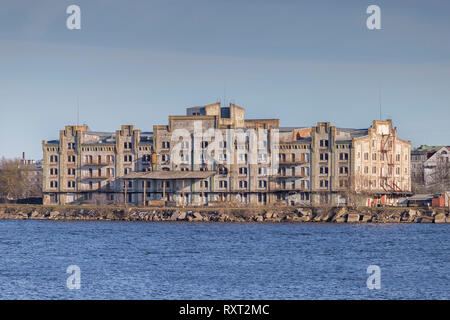 Vieux port de Riga, Riga Andrejsala de l'élévateur à grain, Latvija Banque D'Images