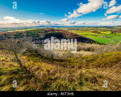 Vue du haut de la colline de la hotte vers Banque Sutton, Hambleton Hills, North Yorkshire, UK., Hambleton Hills, North Yorkshire, UK. Banque D'Images