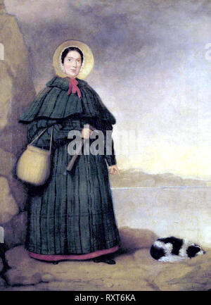 Mary Anning (1799 - 1847), collectionneur de fossiles et paléontologue anglais qui est devenu connu dans le monde entier pour importantes qu'elle a fait en lits fossilifères marins du Jurassique dans les falaises le long de la Manche à Lyme Regis, dans le comté de Dorset en Angleterre Banque D'Images