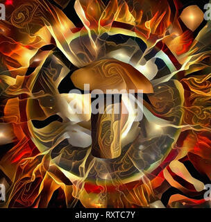 Abstrait moderne. Rivet en cercle de feu Banque D'Images