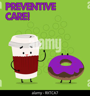 Notez par écrit indiquant les soins préventifs. Concept d'affaires pour la prévention de la santé Consultation médicale des tests de diagnostic Banque D'Images