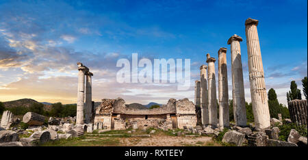 Le Temple d'Aphrodite au centre d'Aphrodisias. Tout ce qui reste de l'ancien temple se compose de quatorze des plus de quarante colonnes ioniques que Banque D'Images