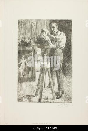Le Prince Paul Troubetzkoy I (toute la longueur). Anders Zorn, suédois, 1860-1920. Date : 1908. Dimensions : 297 x 197 mm (image/plaque) ; 446 x 312 mm (feuille). Gravure sur papier vergé ivoire. Origine : Suède. Musée : le Chicago Art Institute. Banque D'Images