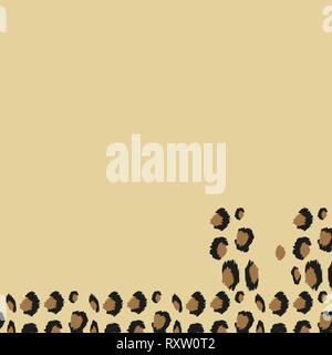Motif léopard. Impression vectoriel continu. Animal réaliste texture. Taches noires et jaunes sur un fond beige. Résumé motif répétitif - Leopard Illustration de Vecteur