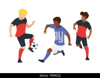 Les joueurs de soccer des silhouettes sans visage. Match de football championship arrière-plan. Vector illustration. Illustration de Vecteur