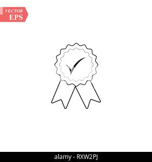 Médaille du prix icône. Emblème gagnant avec symbole d'activation. boutons cercle d''icône web. Vector Illustration de Vecteur