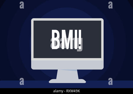 Signe texte montrant l'IMC. Texte photo entreprise détermine l'indice de masse corporelle Poids santé en ce qui a trait à la hauteur Banque D'Images