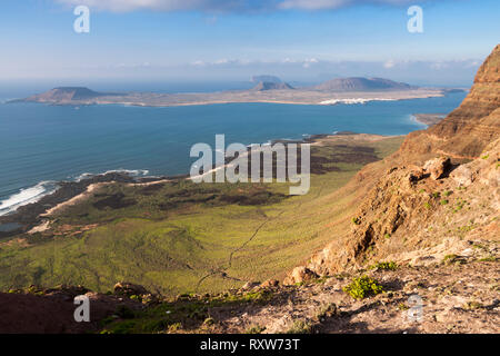 La Graciosa Island panorama. Mirador del Rio, Lanzarote. Espagne Banque D'Images