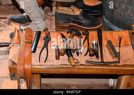 Outils d'Woarkers en cuir Banque D'Images