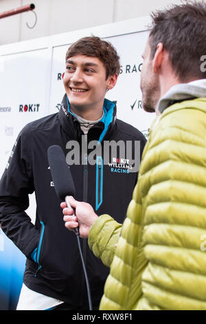 Barcelone, Espagne. 21 Février, 2019 - George Russel de Grande-bretagne avec (63) Rokit Williams FW42 de course durant quatre jours de portrait F1 Te d'hiver Banque D'Images