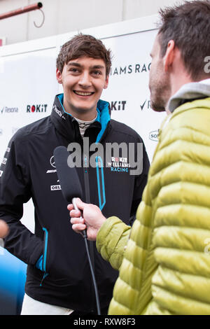 Barcelone, Espagne. 21 Février, 2019 - George Russel de Grande-bretagne avec (63) Rokit Williams FW42 de course durant quatre jours de portrait F1 Te d'hiver Banque D'Images