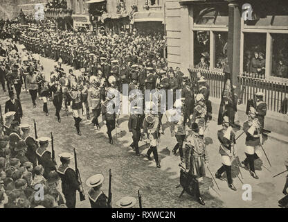 Les rois européens à la procession funéraire du roi Édouard VII - 1910 Banque D'Images