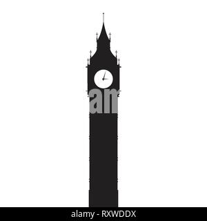 Big Ben vector silhouette. Vector illustration Illustration de Vecteur