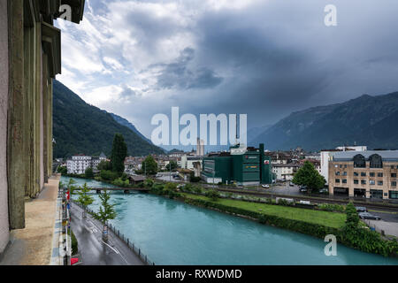 Jour de pluie à Interlaken, Suisse Banque D'Images