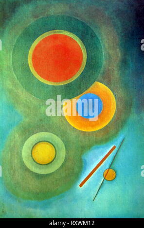 En étroite collaboration entourant" huile sur toile, 1926 par Vassily Kandinsky (1866 - 1944), peintre et théoricien de l'art russe. Kandinsky est généralement reconnu comme le pionnier de l'art abstrait Banque D'Images