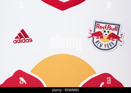 Close up of New York Red Bull New Jersey. Banque D'Images