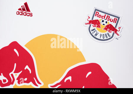 Close up of New York Red Bull New Jersey. Banque D'Images