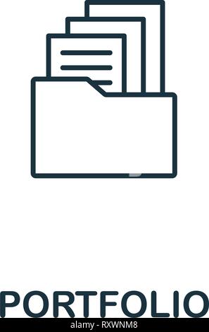 L'icône du portefeuille. Contours minces style design conception de l'assurance-chômage et de ux collection d'icônes. Portefeuille de l'icône de création de site web, applications, logiciels, l'utilisation d'impression Illustration de Vecteur