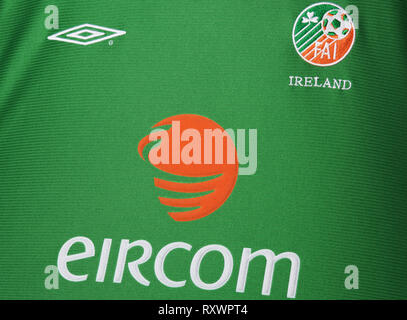 Close up de République d'Irlande de la Coupe du Monde FIFA 2002 kit. Banque D'Images