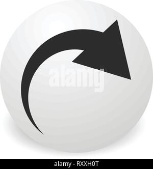 Avec l'icône flèche courbe. Plier, tordre, tourner l'icône concept Illustration de Vecteur