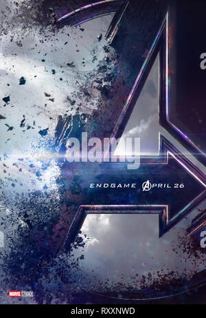 Avengers : Endgame (2019) réalisé par Anthony et Joe Russo, avec Bradley Cooper, Brie Larson et Chris Hemsworth. Conclusion épique et 22e film dans l'univers cinématographique Marvel Banque D'Images