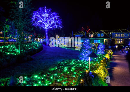 Noël à Butchart Gardens, Victoria, île de Vancouver, BC, Canada Banque D'Images