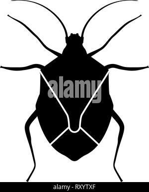 Punaise punaise vrai bug bugs Hemipterans icône insecte vecteur de couleur noire style télévision illustration simple image Illustration de Vecteur