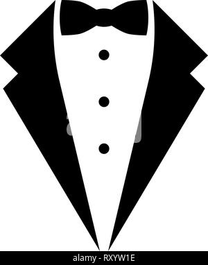 Symbole Smoking Smoking bow concept Tux signer Butler représentant idée costume Garçon noir icône vector illustration couleur télévision simple style imag Illustration de Vecteur