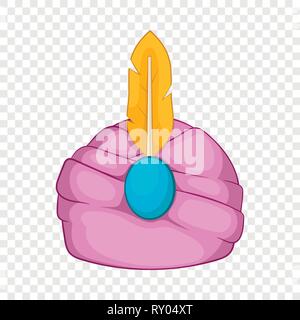 Couvre-chef indien turban avec l'icône de plumes Illustration de Vecteur