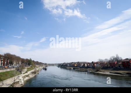 Rome, Italie. Mar 10, 2019. Le Tessin est vu à Pavie, Italie, le 10 mars 2019. Credit : Cheng Tingting/Xinhua/Alamy Live News Banque D'Images