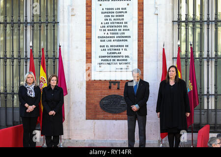 Madrid, Espagne. Mar 11, 2019. Membres de foundation AVT vu assister en cas de rendre hommage aux victimes de la 11M. Credit : Jesús Encarna/Alamy Live News Banque D'Images