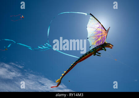 Los Angeles, USA. Mar 10, 2019. Les cerfs-volants sont vus au cours de la 45e assemblée annuelle Redondo Beach Festival du cerf-volant à Redondo Beach, comté de Los Angeles, États-Unis, le 10 mars 2019. Credit : Qian Weizhong/Xinhua/Alamy Live News Banque D'Images