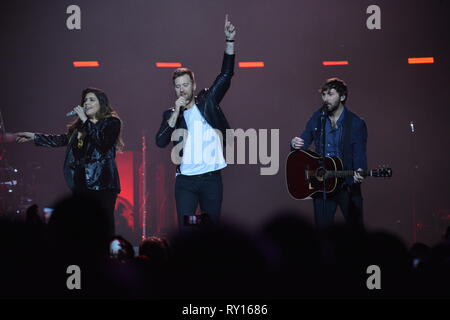 Glasgow, Royaume-Uni. 10 mars 2019. Lady Antebellum effectue au pays à l'autre Fête de la musique à l'Hydro Arena de Glasgow. Crédit : Colin Fisher/Alamy Live News Banque D'Images