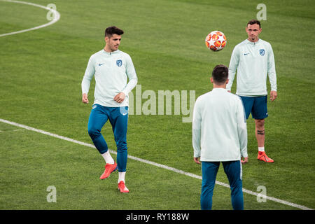 Turin, Italie. 11Th Mar, 2019. Au cours de la séance de formation de l'Atletico Madrid avant le match de la Ligue des Champions Juventus vs Atletico Madrid, Italie, Turin à l'Alianz Stadium, Crédit : Alberto Gandolfo/Alamy Live News Banque D'Images