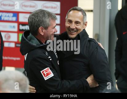 Düsseldorf, Deutschland. 11Th Mar 2019. firo : 11.03.2019, Football, 2018/2019, 1.Bundesliga Fortuna Dusseldorf Düsseldorf - Eintracht Frankfurt Bienvenue coach Friedhelm Funken et Audi Hutter | Conditions de crédit dans le monde entier : dpa/Alamy Live News Banque D'Images