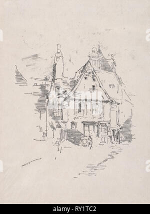 Les toits à pignon, Vitré, 1893. James McNeill Whistler (Américain, 1834-1903). Lithographie Banque D'Images