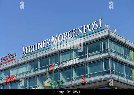 Werbung Berliner Morgenpost, Europa-Center, Breitscheidplatz, Charlottenburg, Berlin Deutschland Banque D'Images