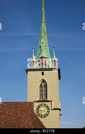 Close up de Nydegg Église dans la vieille ville de Berne, la capitale de la suisse. Banque D'Images