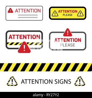 Le signe de danger, avertissement, signe d'attention. Danger Avertissement Attention, l'icône icône icône Illustration de Vecteur