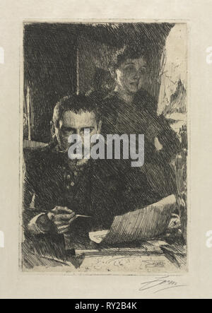 L'artiste et sa femme, 1890. Anders Zorn (suédois, 1860-1920). Pointe sèche Banque D'Images