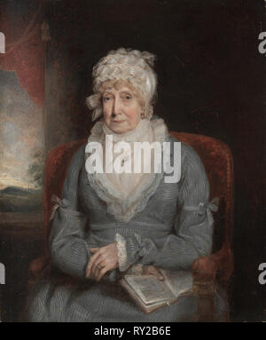 Portrait d'une femme (Mme. Ann Hivlyn), début des années 1800. Nord ou l'Angleterre, 19e siècle. Huile sur bois ; sans encadrement : 30,5 x 25,2 cm (12 x 9 15/16 in Banque D'Images