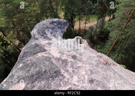 Devilish rocks - Mieroszów rock formation, bizarres, Wałbrzych, district de Basse-silésie, Pologne Banque D'Images