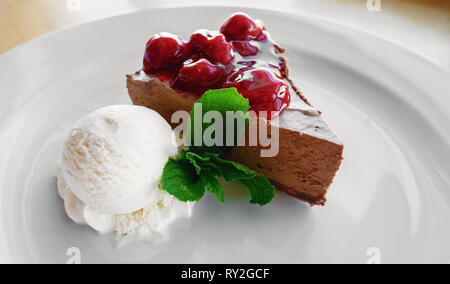 Glace au chocolat crème dessert gateau au cafe Banque D'Images