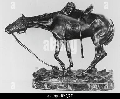 Cheval errant. Emile Drappier ; français, actif c. 1900-20. Date : 1906. Dimensions : 11 × 16 × 15/16 1/4 5 1/4 in. (30,2 × 41,3 × 13,4 cm). Le bronze. Origine : France. Musée : le Chicago Art Institute. Banque D'Images