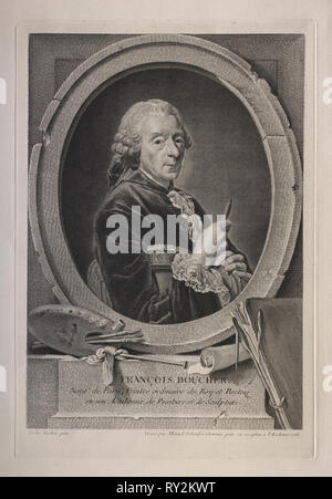 François Boucher. Manuel Salvador Carmona (Espagnol, 1734-1820). Gravure Banque D'Images