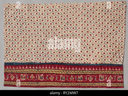 Fragment, années 1800. L'Inde, 19e siècle. Coton imprimé résister ; total : 48,3 x 69,9 cm (19 x 27 1/2 po Banque D'Images
