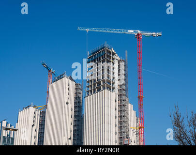 Nouveaux appartements et studios appartements en construction à Greenwich Millenium Banque D'Images